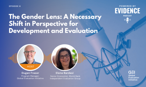 GEI Powered by Evidence Podcast Episode 6: The Gender Lens: A Necessary Shift in Perspective for Development and Evaluation